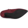 imageAllegra K Womens Pointed Toe Bow Decor Stiletto Heel Ankle BootsBurgundy