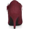 imageAllegra K Womens Pointed Toe Bow Decor Stiletto Heel Ankle BootsBurgundy