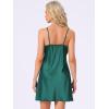 imageAllegra K Womens Satin Pajamas Cami Dress Sleepwear Spaghetti Strap Lounge Camisole NightgownsDark Green