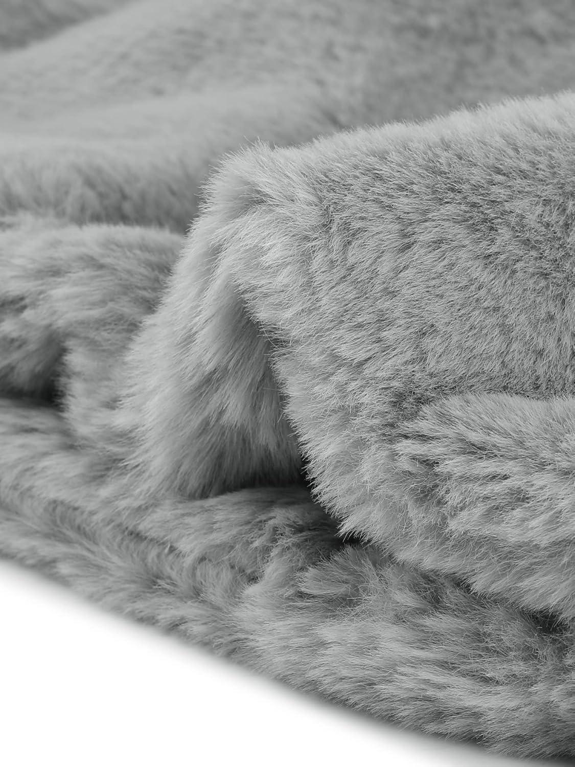 imageAllegra K Womens Winter Wedding Faux Fur Bolero Jacket Loose Formal Faux Fur CoatGrey