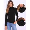 imageAllegra K Sweaters for Women Mock Turtleneck Long Sleeve Fitted Tee Casual Pullover Tops Fashion Clothes 2025 Fall OutfitsBlack