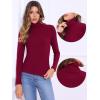 imageAllegra K Sweaters for Women Mock Turtleneck Long Sleeve Fitted Tee Casual Pullover Tops Fashion Clothes 2025 Fall OutfitsWine Red