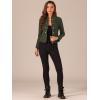 imageAllegra K Vintage Jacket for Womens Steampunk Button Decor Casual Zip Up Crop JacketArmy Green