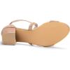 imageAllegra K Womens Crisscross Ankle Strap Block Heel SandalsNude