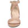 imageAllegra K Womens Crisscross Ankle Strap Block Heel SandalsNude