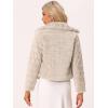 imageAllegra K Womens Faux Fur Fluffy Coat Collar 2025 Warm Winter Cropped JacketLight Khaki