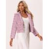 imageAllegra K Womens Faux Fur Fluffy Coat Collar 2025 Warm Winter Cropped JacketPink