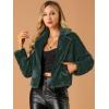 imageAllegra K Womens Winter Wedding Faux Fur Bolero Jacket Loose Formal Faux Fur CoatDark Green