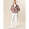 imageAllegra K Womens Winter Wedding Faux Fur Bolero Jacket Loose Formal Faux Fur CoatDusty Pink