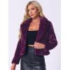 imageAllegra K Womens Winter Wedding Faux Fur Bolero Jacket Loose Formal Faux Fur CoatGrape Purple