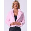 imageAllegra K Womens Winter Wedding Faux Fur Bolero Jacket Loose Formal Faux Fur CoatLight Pink