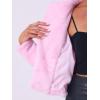 imageAllegra K Womens Winter Wedding Faux Fur Bolero Jacket Loose Formal Faux Fur CoatLight Pink