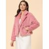 imageAllegra K Womens Winter Wedding Faux Fur Bolero Jacket Loose Formal Faux Fur CoatPink
