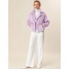imageAllegra K Womens Winter Wedding Faux Fur Bolero Jacket Loose Formal Faux Fur CoatTaro Purple