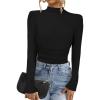 imageAllegra K Sweaters for Women Mock Turtleneck Long Sleeve Fitted Tee Casual Pullover Tops Fashion Clothes 2025 Fall OutfitsBlack