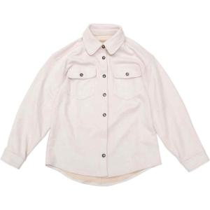 imageAllegra K Faux Suede Jacket for Womens TurnDown Collar Long Sleeve Casual Button Down JacketsBeige