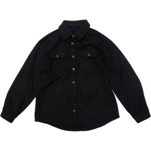 imageAllegra K Faux Suede Jacket for Womens TurnDown Collar Long Sleeve Casual Button Down JacketsBlack