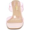 imageAllegra K Womens Colorful Straps Clear Heels Chunky Heel Clear SandalsPink