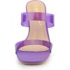 imageAllegra K Womens Colorful Straps Clear Heels Chunky Heel Clear SandalsPurple