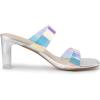 imageAllegra K Womens Colorful Straps Clear Heels Chunky Heel Clear SandalsSilver