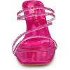 imageAllegra K Womens Rhinestone Strappy Kitten Heel Slide Heels SandalsHot Pink