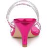 imageAllegra K Womens Rhinestone Strappy Kitten Heel Slide Heels SandalsHot Pink