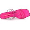 imageAllegra K Womens Rhinestone Strappy Kitten Heel Slide Heels SandalsHot Pink