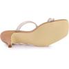 imageAllegra K Womens Rhinestone Strappy Kitten Heel Slide Heels SandalsNude