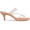 imageAllegra K Womens Rhinestone Strappy Kitten Heel Slide Heels SandalsNude