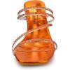 imageAllegra K Womens Rhinestone Strappy Kitten Heel Slide Heels SandalsOrange