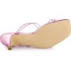 imageAllegra K Womens Rhinestone Strappy Kitten Heel Slide Heels SandalsPink