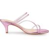 imageAllegra K Womens Rhinestone Strappy Kitten Heel Slide Heels SandalsPink