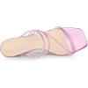 imageAllegra K Womens Rhinestone Strappy Kitten Heel Slide Heels SandalsPink
