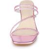 imageAllegra K Womens Rhinestone Strappy Kitten Heel Slide Heels SandalsPink