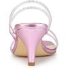 imageAllegra K Womens Rhinestone Strappy Kitten Heel Slide Heels SandalsPink