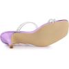 imageAllegra K Womens Rhinestone Strappy Kitten Heel Slide Heels SandalsPurple