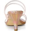imageAllegra K Womens Rhinestone Strappy Kitten Heel Slide Heels SandalsRose Gold