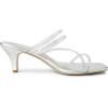 imageAllegra K Womens Rhinestone Strappy Kitten Heel Slide Heels SandalsSilver