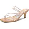 imageAllegra K Womens Rhinestone Strappy Kitten Heel Slide Heels SandalsRose Gold