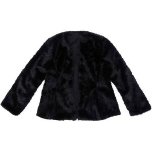 imageAllegra K Faux Fur Coat for Women Long Sleeve Open Front Overcoat Wedding Fluffy JacketBlack