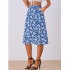 imageAllegra K Womens Floral Skirt ALine Midi Skirt Chiffon Elegant 2025 Fall Skirts with PocketsBlue White