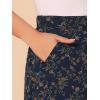 imageAllegra K Womens Floral Skirt ALine Midi Skirt Chiffon Elegant 2025 Fall Skirts with PocketsNavy Blue