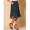 imageAllegra K Womens Floral Skirt ALine Midi Skirt Chiffon Elegant 2025 Fall Skirts with PocketsNavy Blue