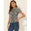imageAllegra K Womens Peter Pan Collar Shirts Button Front Vintage Floral Blouse TopBlack