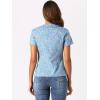 imageAllegra K Womens Peter Pan Collar Shirts Button Front Vintage Floral Blouse TopBlue Gray