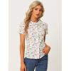 imageAllegra K Womens Peter Pan Collar Shirts Button Front Vintage Floral Blouse TopCream White