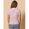 imageAllegra K Womens Peter Pan Collar Shirts Button Front Vintage Floral Blouse TopLight Pink