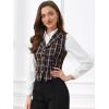 imageAllegra K Womens Plaid Waistcoat Notched Lapel Collar Single Breasted Vintage VestBlue Orange