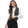 imageAllegra K Womens Plaid Waistcoat Notched Lapel Collar Single Breasted Vintage VestBlue Orange
