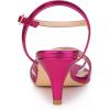 imageAllegra K Womens Ankle Strap Rhinestone Kitten Heel SandalsHot Pink